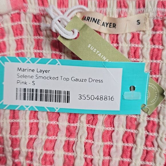 NWT Marine Layer Selene Smocked Top Gauze Dress Sz Small - Picture 4 of 6